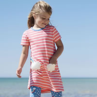 RED STRIPES DRESS - Frugi