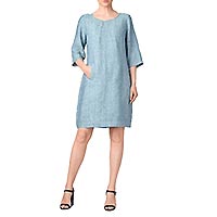ROBE VARINGA LIN SKY BLUE - Gr nature