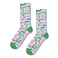 FLOWY FLOWER SOCK GREEN - Happy Socks