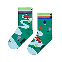 KIDS CAR SOCKS BLACK BLUE ORANGE - Happy Socks