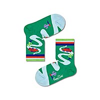 KIDS CAR SOCKS BLACK BLUE ORANGE - Happy Socks