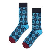MINI ARGYLE JAQUARD SOCK BLEU - Happy Socks