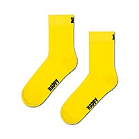 SOLID SHORT CREW YELLOW - Happy Socks