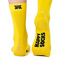 SOLID SHORT CREW YELLOW - Happy Socks