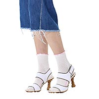 STRUCTURE SLINKY MINI CREW SOCK WHITE - Happy Socks