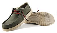 WALLY WAXED CANVAS OLIVE - Hey Dude