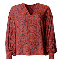 BLOUSE MINI FLOWERS RED - Imprevu Belgium