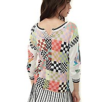 CARDIGAN 2 FACE FLEURS DAMIERS - Jei's