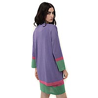 CARDIGAN LUREX MAUVE - Jei's