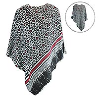 PONCHO 2 FACE NOIR BLANC RUBY - Jei's