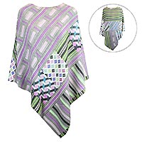 PONCHO 2 FACE VERT LILAS - Jei's