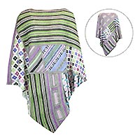 PONCHO 2 FACE VERT LILAS - Jei's