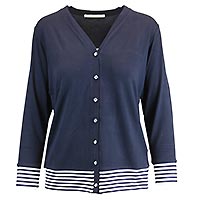 CARDIGAN DEAUVILLE BLEU BLANC - Kalisson
