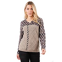 PULL KARAT TAUPE NOIR - Kalisson