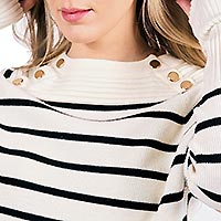 PULL PERRETTE ECRU RAYURES - Kalisson