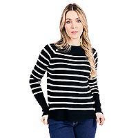 PULL PERRETTE NOIR RAYURES - Kalisson