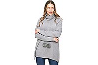 PULL POMPONS OVERSIZE GRIS - Kalisson