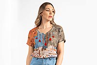 TOP KALIXTE BEIGE MULTI - Kalisson