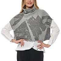PONCHO KARDY ZEBRA GRIS - K