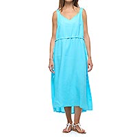 ROBE JARDINIERE LIN TURQUOISE - K