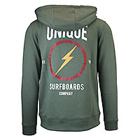 HOODY ZIP BOLT GREEN - Lightning Bolt