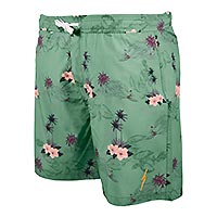 LB SWIMSHORT GREEN HIBISCUS - Lightning Bolt