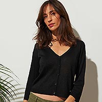 LUCYANA GILET NOIR MV25 - Les Petites Bombes