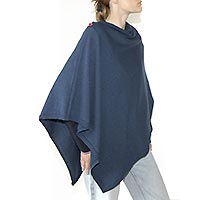 PONCHO BERTHE BLEU NUIT - Berthe aux Grands Pieds