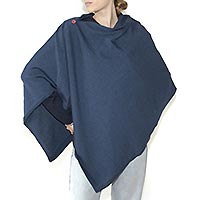 PONCHO BERTHE BLEU NUIT - Berthe aux Grands Pieds
