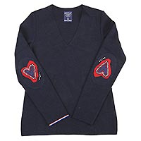 PULL COL V COEUR MARINE - Berthe aux Grands Pieds