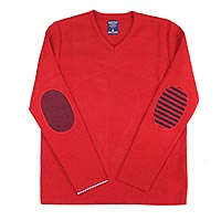 PULL COL V ROUGE - Berthe aux Grands Pieds