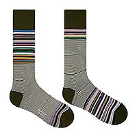 NASH SOCKS ODD STRIPES KAKI - Paul Smith