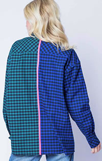 CHARLY SHIRT BLUE GREEN CHECK - Risy & Jerfs
