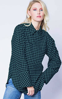 QUEENY SHIRT GREEN BLACK CHECK - Risy & Jerfs