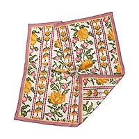 CLASSICAL YELLOW FLOWER SCARF - Tapis Noir