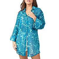 CHEMISE AM FLOWERS ACQUA - Terre Rouge