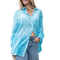 CHEMISE AM WASHED ACQUA - Terre Rouge