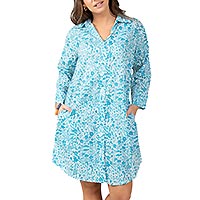CHEMISE FLEURETTES BLEU MARIN - Terre Rouge