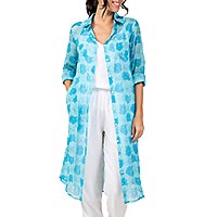 CHEMISE LO FLEUR BLEU CARAIBES - Terre Rouge