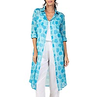 CHEMISE LO FLEUR BLEU CARAIBES - Terre Rouge