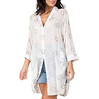 CHEMISE ROSACES SILVER BLANC - Terre Rouge