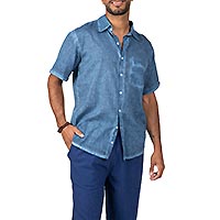 CHEMISE WASHED NAVY - Terre Rouge