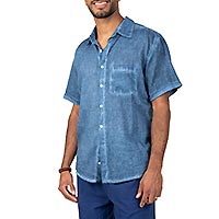 CHEMISE WASHED NAVY - Terre Rouge