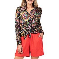 CHEMISIER FLEURS MULTICO - Terre Rouge