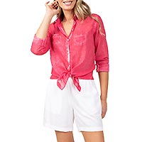 CHEMISIER WASHED ROUGE - Terre Rouge