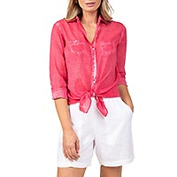 CHEMISIER WASHED ROUGE - Terre Rouge