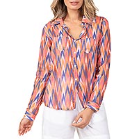 CHEMISIER ZAGZAG ORANGE PINATA - Terre Rouge
