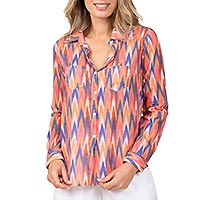 CHEMISIER ZAGZAG ORANGE PINATA - Terre Rouge