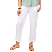 PANTALON BLANC PLISSE - Terre Rouge