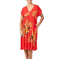 ROBE AM CORAIL FLEURI ROUGE - Terre Rouge